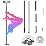 KERDOM Spinning Static Stripper Pole Dancing Pole for Home Bedroom 45mm Dance Equipment Suitable for Beginners and Professionals Removable Adjustable Pole(White)
