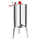 VINGLI Upgraded 3 Frame Honey Extractor Separator, Food Grade Stainless Steel Honeycomb Spinner Drum Manual Crank with Adjustable Height Stands,Beekeeping Pro Extraction Apiary Centrifuge Equipment