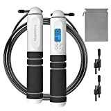 Jump Rope, multifun Speed Skipping Rope with Calorie Counter, Adjustable Digital Counting Jump Rope with Ball Bearings and Alarm Reminder for Fitness, Crossfit, Exercise, Workout, Boxing, MMA, Gym