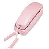 AT&T TRIMLINE 210 Corded Home Phone, No AC Power Required, Improved Easy-wall-mount, Lighted Big Button Keypad, 13 SpeedDial Keys, Last Number Redial, Mute, Flash, Volume Control, Princess Phone, PINK