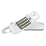 AT&T 210 Basic Trimline Corded Phone, No AC Power Required, Wall-Mountable, White (Renewed)
