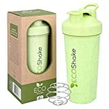Eco Shake, your eco-friendly bottle: shaker bottle for the health-conscious & environmentally friendly. 100% biodegradable Wheat Straw, 20-ounce