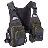 BASSDASH FV08 Ultra Lightweight Fly Fishing Vest for Men and Women Portable Chest Pack One Size Fits Most