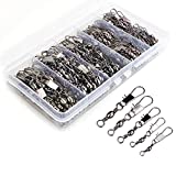 MOBOREST 200PCS Barrel Snap Swivel Fishing Accessories, Premium Fishing Gear Equipment with Ball Bearing Swivels Snaps Connector for Quick Connect Fishing Lures