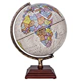 Waypoint Geographic Atlantic Illuminated 12' Globe with Stand - Over 4, 000 Up-To-Date points of Interest - Wood 3-Step Style Stand & Politically Styled World Globe for Home, Office & Classroom