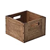 KIRIGEN Stackable Wood Storage Cube/Basket/Bins Organizer for Home Books Clothes Toy - Modular Open Cubby Storage System - Office Cubical Bookcase Closet Shelves F15-DBR