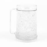 Simply Green Solutions Freezer Mug for Ice-Free Cold Drinks, Double Walled, 16-oz. Capacity Cold Beer Mug, Clear