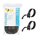 VELCRO Brand ONE-WRAP Cable Ties | 100Pk | 8 x 1/2' Black Cord Organization Straps | Thin Pre-Cut Design | Wire Management for Organizing Home, Office and Data Centers