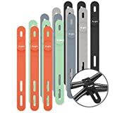Ringke Cable Tie Silicone (15 Pack) Colorful Reusable Holder Strap Organizer Management for Fastening Cable Cords and Wires
