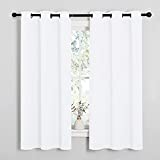 NICETOWN White Window Curtain Panels - 50% Light Blocking Curtains for Bedroom & Dining Room Window (Set of 2, 42 inches x 63 inches)