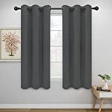 Easy-Going Blackout Curtains for Bedroom, Solid Thermal Insulated Grommet and Noise Reduction Window Drapes, Room Darkening Curtains for Living Room, 2 Panels(42x63 in, Gray)