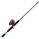 Zebco Slingshot Spincast Reel and Fishing Rod Combo, 5-Foot 6-Inch 2-Piece Fishing Pole, Size 30 Reel, Right-Hand Retrieve, Pre-Spooled with 10-Pound Zebco Line, Red