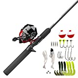 Zebco 404 Spincast Reel and Fishing Rod Combo, 5'6' 2-Piece Durable Fiberglass Rod with EVA Handle, Quickset Anti-Reverse Reel with Built-in Bite Alert, 28-Piece Tackle Pack
