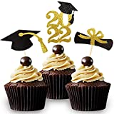Class of 2022 Glitter Graduation Cupcake Topper, Food/Appetizer Picks for Graduation Party (graduation 02)