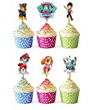24 pcs Cupcake Toppers -Anime Cupcake top -Children’s Party Decoration-Cartoon Party Supplies
