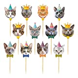 Cat Cupcake Toppers, Since1989 Cat Party Supplies Decorations Favors, Cat Face Cupcake Toppers for Cat themed birthday party Supplies Decorations, Cat Birthday Party Supplies Decorations