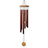 Wind Chimes for People WHO Like Their Neighbors - Soothing Melodic Tones. Bamboo and Copper-Red Aluminum Chime, Great as a Gift or for Your Own Patio, Porch, Garden, and Backyard.