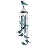 Monsiter QE Bird Wind Chimes, Outdoors Wind Chimes with 4 Large Aluminum Tubes & S Hook - Wind Chime Hanging Decor for Garden, Patio, Backyard or Porch
