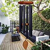 Sympathy Wind Chimes for Outside Deep Tone, Memorial Wind Chimes for Loss of a Loved, 32Inch Large Wind Chimes with 6 Thicken Tubes & Hook, Outdoor Wind Chimes Gifts for Mother, Garden Decor(Black)