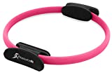ProsourceFit Pilates Resistance Ring 14” Dual Grip Handles for Toning and Fitness-Pink