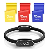 JBM 13 Inch Pilates Ring Fitness Ring & 3 Pieces Stretch Strap for Exercise and Fitness Training