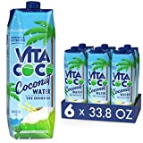 Vita Coco Coconut Water, Pure Original | Refreshing Coconut Taste | Natural Electrolytes | Vital Nutrients | 33.8 Oz (Pack Of 6)