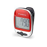 PINGKO Best Pedometer for Walking Accurately Track Steps Multi-Function Portable Sport Pedometer Step/Distance/Calories Counter Fitness Tracker - Red