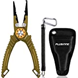 PLUSINNO Fishing Pliers, 8 Inch Multi-Function Fishing Tools, Split Ring Pliers Hook Removers, Saltwater Resistant Fishing Accessories Gear, Fishing Equipment, Fishing Gifts for Men