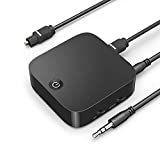Bluetooth 5.0 Transmitter and Receiver, Digital Optical and 3.5mm aptX Low Latency Wireless Audio Adapter (for TV Movies/Projector/Home Stereo System, and More)