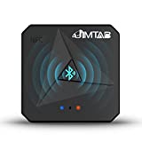 JIMTAB Bluetooth 5.0 Transmitter/Receiver Portable HiFi Wireless Audio AUX Adapter Built-in NFC for Projector/Car TV/Speaker/Phone/Bluetooth Headphone (Space Black)