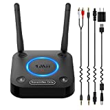 1Mii B06TX Bluetooth 5.0 Transmitter for TV to Wireless Headphone/Speaker, Bluetooth Adapter for TV w/Volume Control, AUX/RCA/Optical/Coaxial Audio Inputs, Plug n Play, aptX Low Latency & HD