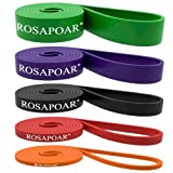 ROSAPOAR Pull Up Resistance Bands Assist Exercise Workout Band Set for Fitness Strength Weightlifting and Powerlifting- Stretch Mobility Assistance Bands at Home Gym/Crossfit Training (Set of 5)