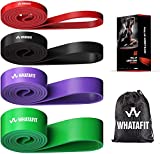 Whatafit Pull Up Assist Bands Resistance Stretch Band for Men and Women, Assistance Band for Exercise, Chin Ups, Powerlifting, Training, Gyms, Mobility Home Fitness (Set of 4)