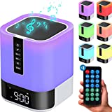Alarm Clock Night Light Bluetooth Speaker, Touch Control Bedside Lamp Wireless Speaker Support MP3 Player with USB Micro TF/SD Card Cool Stuff Gifts Ideas for 11 12 13 14 Years Old Teenage Girls Boys