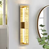 Modern Gold Wall Sconces,10W LED Bubble Glass Wall Sconce Lighting,Wall Mounted Vanity Light Fixture for Bathroom, Living Room,Bedroom,Hallway
