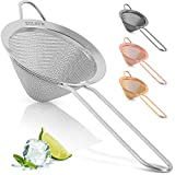 Zulay Stainless Steel Small Strainer - Effective Cone Shaped Cocktail Strainer For Cocktails, Tea Herbs, Coffee & Drinks - Fine Mesh Strainer That Is Rust Proof & Great As A Tea Strainer (Silver)