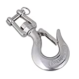 BQLZR 304 Stainless Steel American Type Swivel Lifting Clevis Chain Hook with Latch 1000KG Working Load Limit