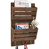 Unistyle Mail Holder with Key Hooks Mail Organizer Wall Mount Hanging Mail Organizer for Home,Office,Entryway,Mail Holder Wall Mounted for Letter, Magazines, Keys, Leashes