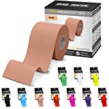 SB SOX Pro Synthetic Kinesiology Tape (Precut & Uncut Options) – Longer Lasting Performance Fabric Option to Our Original Cotton Kinesiology Tape - Also Latex Free, Water Resistant! (Nude - Uncut)