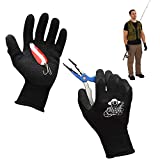 Fishing Gloves – Fish Handling Gloves for Fishing – Textured Grip Palm Fish Cleaning Gloves – Soft Lining Fishing Glove – Fish Fillet Gloves – One Size Fits Most L to XL Fishing Gloves