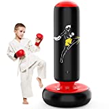 QPAU Punching Bag for Kids, 66 Inches Inflatable Boxing Bag, Toys Gifts for Boys & Girls Age 5 7 9 10 12, Boxing Bag for Kids to Relieve Energy (Boxing Gloves Not Included)