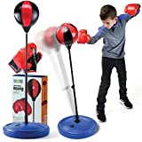 Play22 Kids Boxing Set - Kids Boxing Gloves and Punching Bag - Kids Punching Bag with Adjustable Stand & Pump - PU Leather Freestanding Punching Bag for Kids, Boxing Bag Set Toy Gift for Boys & Girls