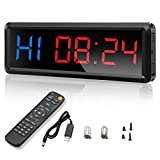 Gym Timer,LED Workout Colck Count Down/Up Clock,11.5' x 4' Ultra-Clear Digital Display, Power Bank Compatible with Workout Metal Stopwatch, Multi-Scenes led Timer with Remote