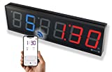 GymNext Flex Timer - Gym Edition - Bluetooth App-Controlled Interval Timer with Large 4.0” Digits for Crossfit, Tabata, EMOM, MMA, Boxing, Interval Training, Circuit Training, and More