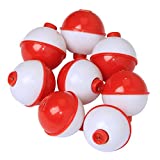Fishing Bobbers Set Snap Hard ABS on Red/White Fishing Floats Bobbers Push Button Round Buoy Floats Fishing Tackle Accessories Size: 0.5/0.75/1/1.25/1.5/2 Inch (Small Total 0.5 inch Length)
