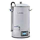 KLARSTEIN Mundschenk Beer Brewer - Complete Home Brewing System, Mash Tun, Home Fermentation of Beer and Wine, LCD and Touch Panel, 304 Stainless Steel, 8 Gallons (30 Litre) Capacity, Light Silver