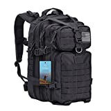 Prospo 40L Military Tactical Shoulder Backpack Assault Survival Molle Bag Pack Fishing Backpack for Tackle Storage (Black)