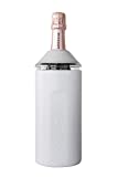Vinglacé Wine Bottle Insulator | Stainless Steel | Double Walled | Vacuum Insulated | Tritan Plastic Adjustable Top | Keeps Wine & Champagne Cold for Hours | 10' x 11' x 12' | White