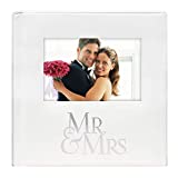 Malden International Designs Mr. & Mrs. Album with Memo & Photo Opening Cover Photo Album, 160-4x6, White