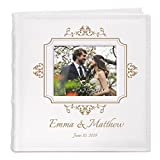 Maverton Slip-In Photo Album for couples - Engravable cover with a photo frame- White leatherette- 200 images- Personalized album for parents - For Wedding - photo frame